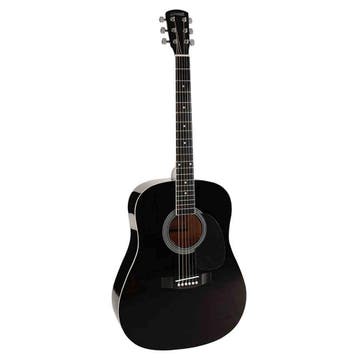 Nashville GSD-60-BK Dreadnought Akoestische Gitaar Zwart, Ophalen of Verzenden, Nieuw