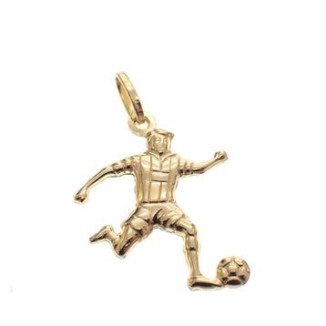 Gouden hanger van een voetballer (Hanger of bedel), Ophalen of Verzenden, Gebruikt, Goud, Overige merken