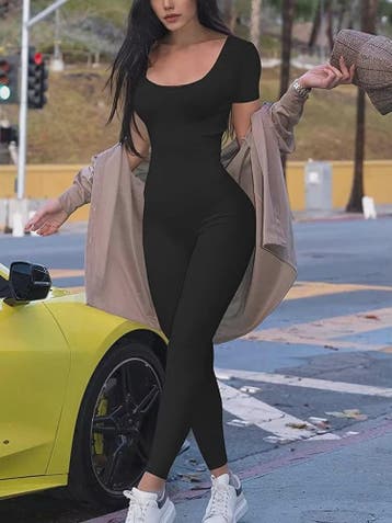 Dames Jumpsuit met Korte Mouwen - Bodycon Stijl voor Sport,, Verzenden, Nieuw