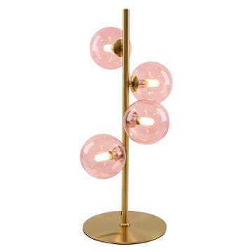 Design tafellamp roze, Remo, met schakelaar, Ophalen of Verzenden, Nieuw, Glas