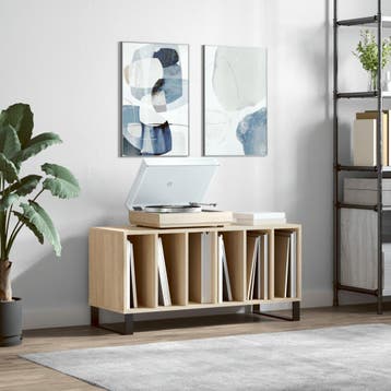 vidaXL Platenkast 100x38x48 cm bewerkt hout sonoma, Verzenden, Nieuw