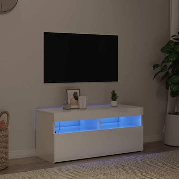 vidaXL Tv-meubel met LED-verlichting 90x35x40 cm hoogglans, Huis en Inrichting, Kasten | Televisiemeubels, Verzenden, Nieuw, 50 tot 100 cm