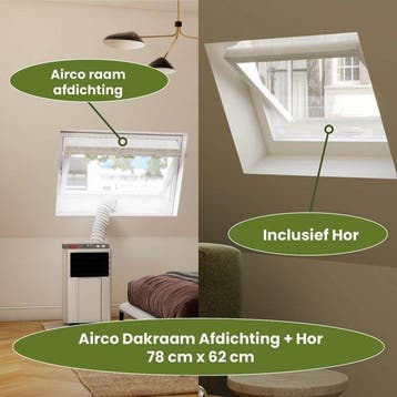 Airco Dakraam Afdichting met Hor – 78 x 62 cm – Geschikt voo, Witgoed en Apparatuur, Verzenden, Nieuw
