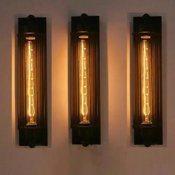 Retro Vintage Edison Wandlamp Industrieel Zwart, Verzenden, Nieuw