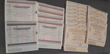 Italië. 124 Certificati Storici Banca Unione (6x100 Az. /