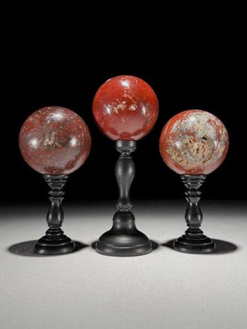 Geen minimumprijs - Prachtige set van 3 Rode Jaspis Sferen, Antiek en Kunst, Kunst | Designobjecten