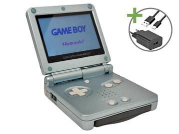 Gameboy Advance SP Lightblue - USB-C & IPS V5, Spelcomputers en Games, Ophalen of Verzenden, Zo goed als nieuw