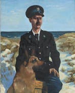Siert Dallinga (1954) - Politieman in duin met hond