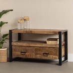 Tv-meubel Mangohout Britt 120 cm, Verzenden, Nieuw, Overige houtsoorten, Industriële meubels