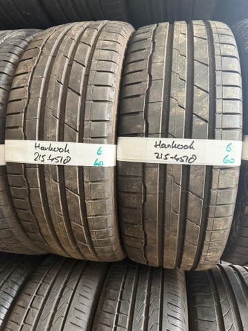 215-45-18 Hankook Zomerbanden 6mm Incl Montage 215 45 18, Ophalen, 18 inch, Band(en), Personenwagen