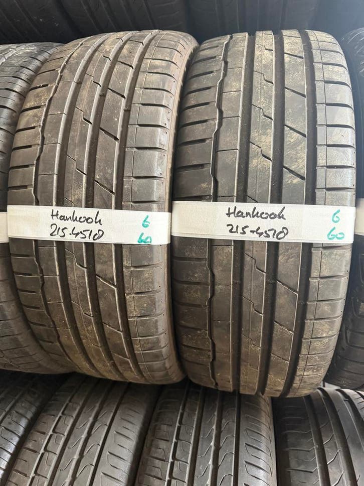215-45-18 Hankook Zomerbanden 6mm Incl Montage 215 45 18, Auto-onderdelen, Banden en Velgen, 18 inch, Zomerbanden, 215 mm, Personenwagen