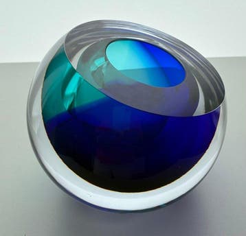 George Broft - sculptuur, “ OCEAN “ Unique - 15 cm - Glas