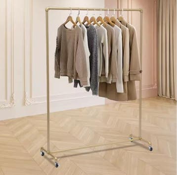 Gouden Verrijdbaar Kledingrek – Sterk en Stijlvol 160 cm, Verzenden, Nieuw