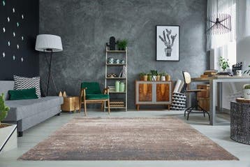 Vintage katoenen tapijt MODERN ART 240x160cm beige grijze, Huis en Inrichting, Stoffering | Tapijten en Kleden, Ophalen of Verzenden
