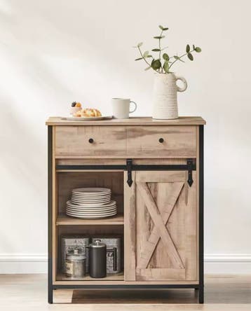 Nieuwe Dressoir Kast Licht Bruin - Vintage Boerderij Stijl, Verzenden, Nieuw, Met lade(s)