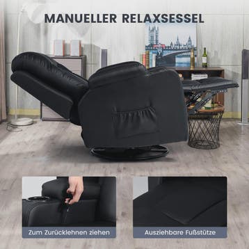 Luxe Draaibare Relaxfauteuil met Voetensteun en Dikke Armleu, Verzenden, Nieuw