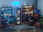 Gaming bureau - Gaming desk - Hoekbureau - 220x50 cm - Zwart, Verzenden, Zo goed als nieuw