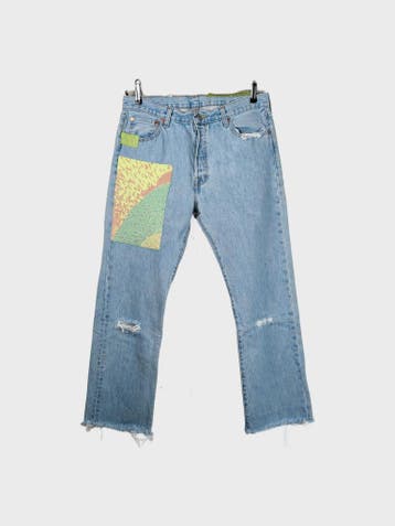 Levis 501 Jeans Heren maat W35 / L32 Blauw Vintage, Levi's, Blauw, Overige jeansmaten, Ophalen of Verzenden