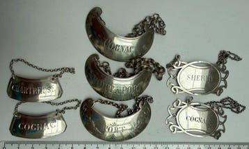 Drankservies (7) - .835 zilver - Flessenhangers