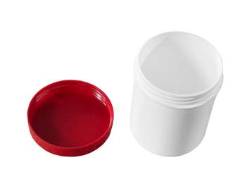 Wit potje met rode deksel (30 ml inhoud, PP plastic), Ophalen of Verzenden, Nieuw