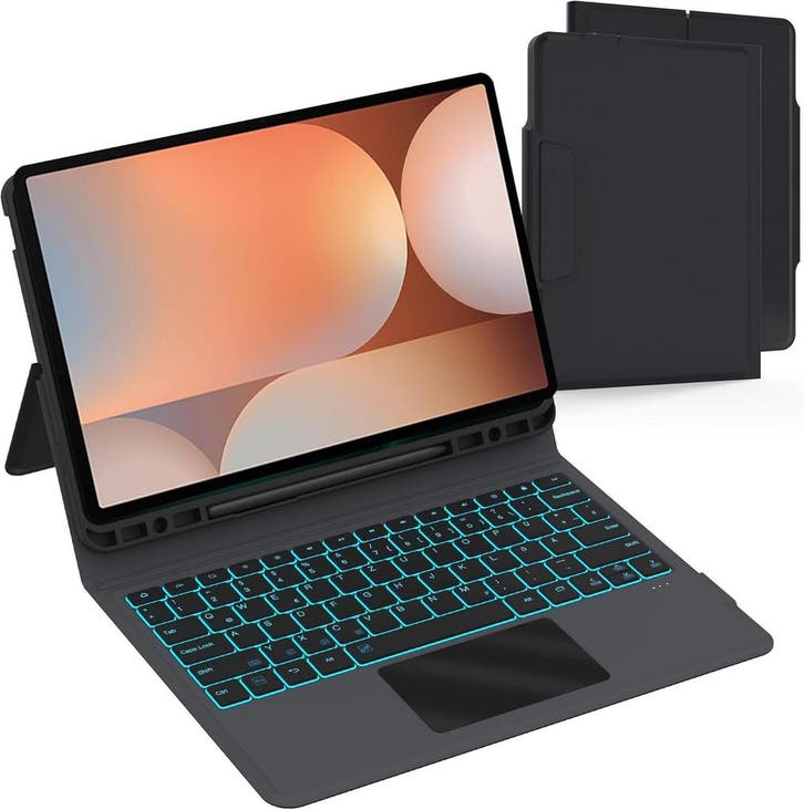 Toetsenbord Samsung Tab S10+/S9+ 12.4 | 7 Kleuren Verlich..., Computers en Software, Android Tablets, 12 inch, Nieuw, 16 GB, Usb-aansluiting