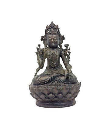 Belangrijk Chinees bronzen beeld van Guanyin - Brons - China