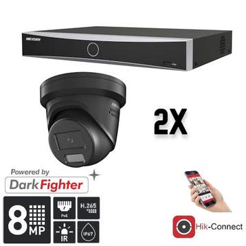 Hikvision Set 2x Turret 8MP + Recorder &, Ophalen of Verzenden, Nieuw