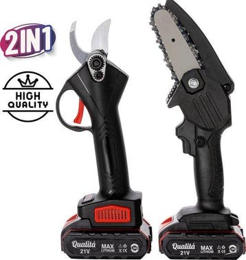 2dekans | Qualitá® Elektrische Snoeischaar - 2 in 1 Qualitá®, Ophalen of Verzenden, Gebruikt, Qualita