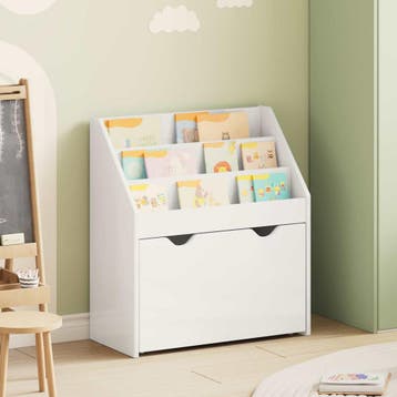 vidaXL Kinderen Boekenkast met lade Hoogglans wit 60 x 29,5, Verzenden, Nieuw
