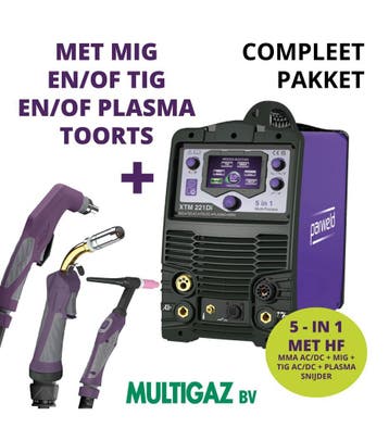 Parweld XTM221DI 5 in 1 multi-proces inverter lasapparaat, Doe-het-zelf en Verbouw, Gereedschap | Lasapparaten, Ophalen of Verzenden