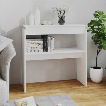 vidaXL Wandtafel 80x30x80 cm bewerkt hout wit, Verzenden, Nieuw, 60 cm of meer