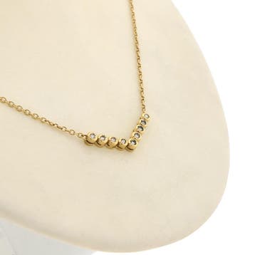 Gouden ketting met vaste hanger en diamanten; 0,135 ct., Gebruikt, Ophalen of Verzenden, Met edelsteen, Goud