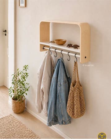 KOS DESIGN wandgarderobe kapstok met jashaken, Wandkapstok, Nieuw, Ophalen of Verzenden, Minder dan 100 cm