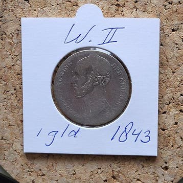 Nederland. Willem II. 1 Gulden 1843 (Zonder minimumprijs), Postzegels en Munten, Munten | Nederland