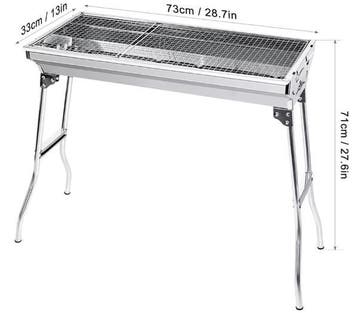 RVS Opvouwbare BBQ Grill Groot Formaat - Ideaal voor Camping, Verzenden, Nieuw