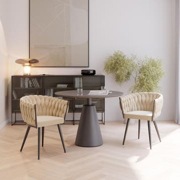 Set eetkamerstoelen Astano fluweel, knoopdesign, Verzenden, Nieuw