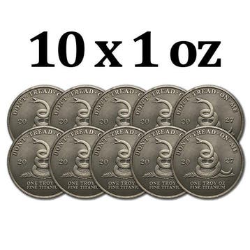 Verenigde Staten. 10 x 2027 1 oz Titanium Dont Tread on Me