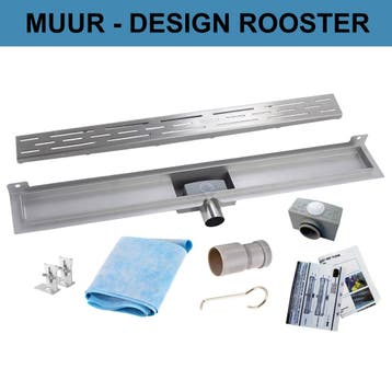 RVS Douchegoot Muurflens met uitneembaar sifon STANDAARD, Ophalen of Verzenden, Nieuw, Douche