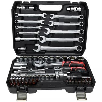 Benson Gereedschapset 82-delig met ratels, doppen, bits e..., Auto diversen, Ophalen of Verzenden, Nieuw