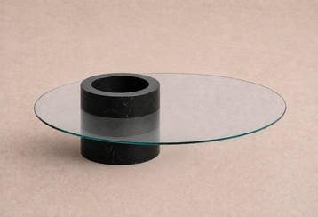 Middentafel - Marmer, Glas - Design koffietafel van marmer, Huis en Inrichting, Nieuw