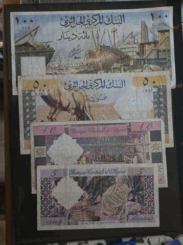 Algerije. - 5, 10, 50, 100 Dinars 1964 - Pick 122, 123, 124,, Postzegels en Munten, Bankbiljetten | Europa | Niet-Eurobiljetten