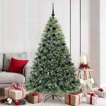 vidaXL Kunstkerstboom met 300 LED met standaard Groen 180 cm, Verzenden, Nieuw