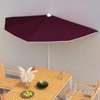 vidaXL Parasol half met paal 180x90 cm bordeauxrood, Tuin en Terras, Parasols, Verzenden, Nieuw, 1 tot 2 meter
