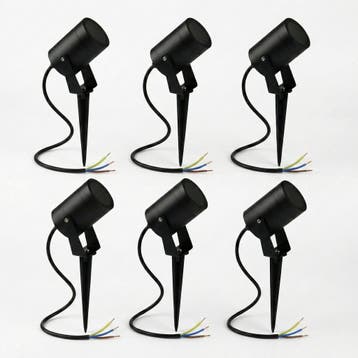 6-Stuks | Prikspot | SPIKE | GU10 | IP65 | Zwart | Rond, Ophalen of Verzenden, Nieuw, Spots