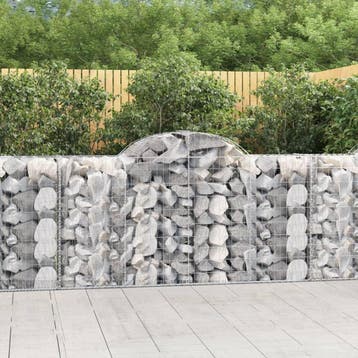 vidaXL Schanskorven 3 st gewelfd 200x50x100/120 cm ijzer, 100 cm of meer, Verzenden, Nieuw, Metaal