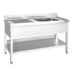GGM Gastro | RVS spoeltafel PREMIUM - 1600x600mm - met |, Verzenden, Nieuw in verpakking, RVS Meubilair