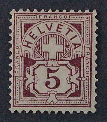 Zwitserland 1882 - Zwitserland 46 * cijfer 5 Rp. wit papier,, Gestempeld