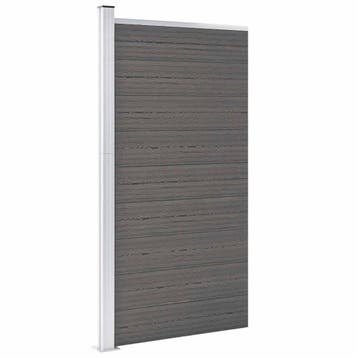 vidaXL Schuttingpaneel 95x186 cm HKC grijs, Verzenden, Nieuw, Hout