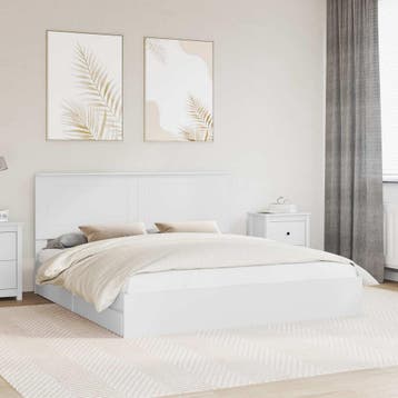 vidaXL Opslag bed met lade met opslag Wit 180 x 200 cm, Huis en Inrichting, Verzenden, Nieuw, Wit, Hout