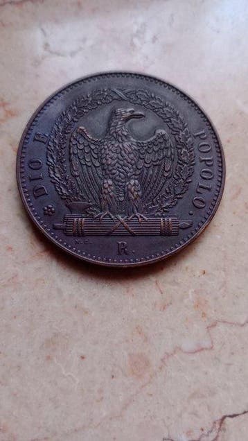 Italië, Tweede Romeinse Republiek 3 Baiocchi 1849 (Zonder